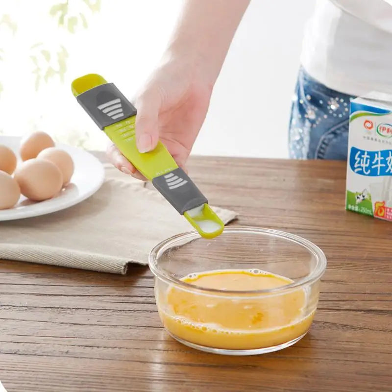 Kitchen adjustable cooking spoon baking amount spoon double head eight grade coffee spoon milk powder spoon