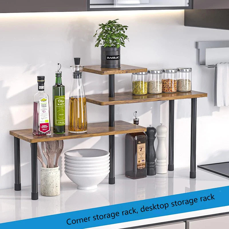 Kitchen storage rack, seasoning bottle storage rack, desk storage rack, corner storage rack, adjustable multi-function storage
